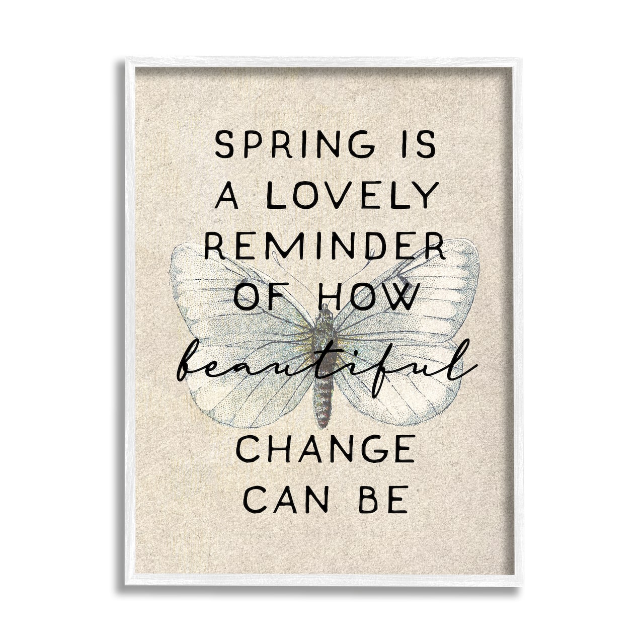 Stupell Industries How Beautiful Change Can Be Quote Spring Butterfly Framed Wall Art